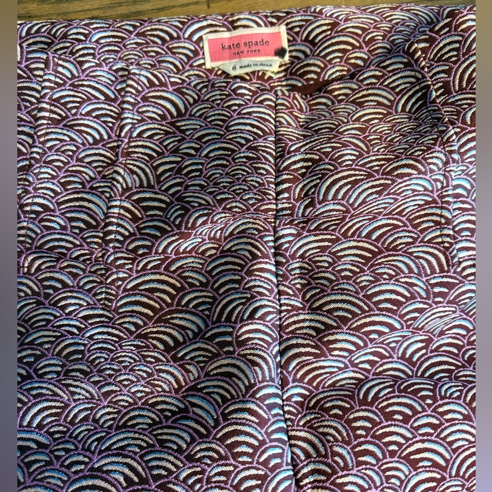 Kate Spade Maroon and White Patterned Fabric